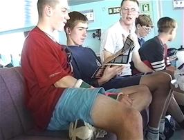 Nick, Matthew, Julian, Craig and Oliver on the Ullapool ferry
